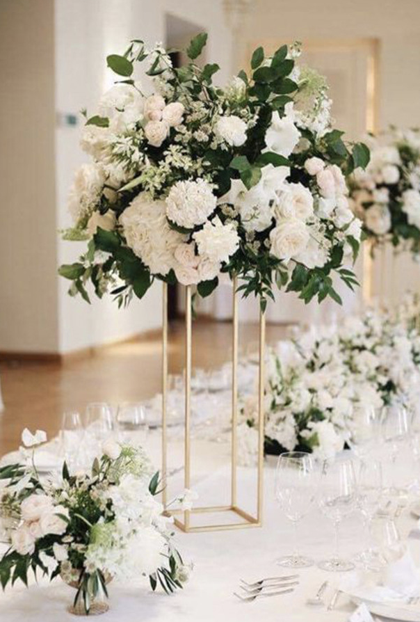 Ivory & Blush Pink Lifelike Silk & Real Touch Foliage Centrepiece, venue decoration
